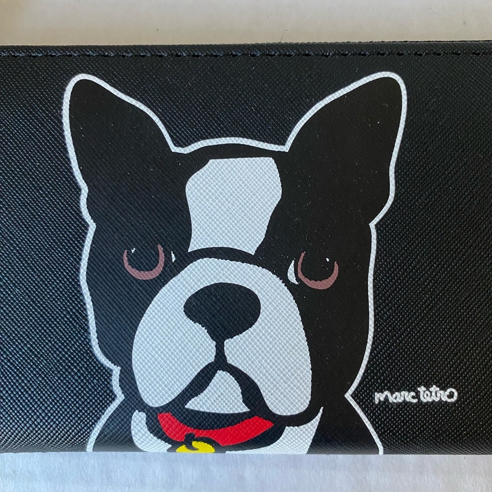 Marc Tetro Wallet Boston Terrier Black New - Picture 4 of 13